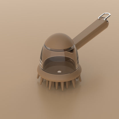 Long handle pet bath brush cat and dog scrub liquid bath comb