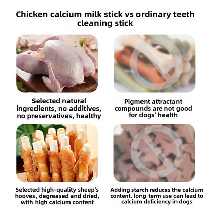 Dog Treats: Chicken-Wrapped Cheese Sticks and Calcium Sticks