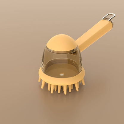 Long handle pet bath brush cat and dog scrub liquid bath comb