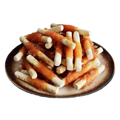 Dog Treats: Chicken-Wrapped Cheese Sticks and Calcium Sticks