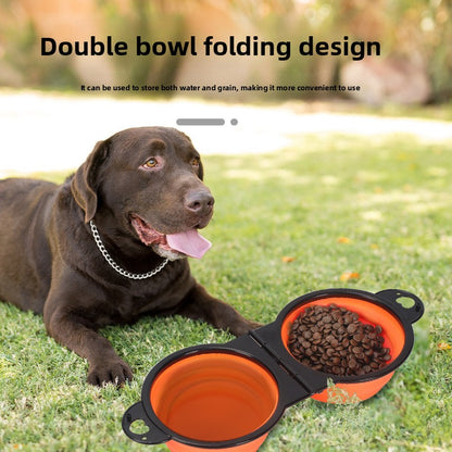 Pet Folding Bowl Dog Rice Bowl Portable One Out